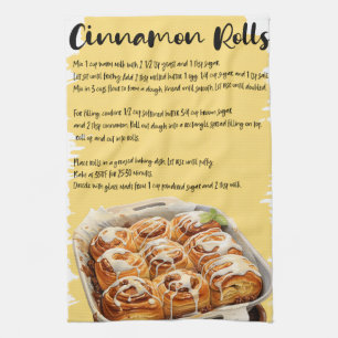 Cinnamon Rolls Recipe Tea Towel
