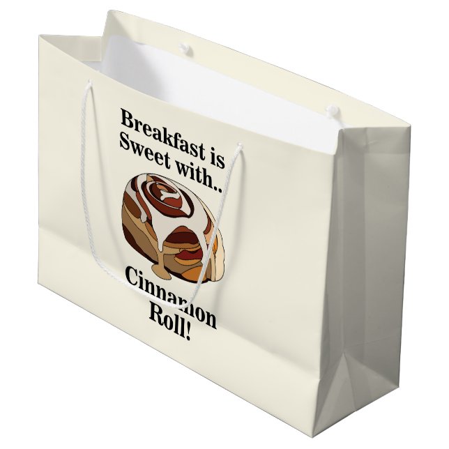 Cinnamon Rolls Sweet Bun Pastry Large Gift Bag (Front Angled)