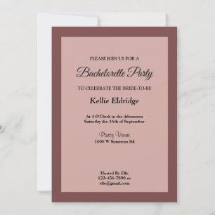 Cinnamon Rose Framed Bachelorette Party Invitation