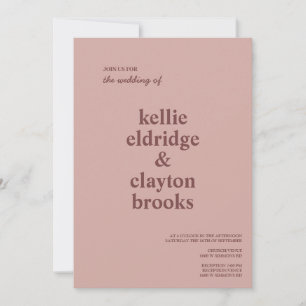 Cinnamon Rose Modern Type Wedding Invitation