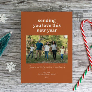 Cinnamon Sending You Love This New Year Photo  Holiday Card