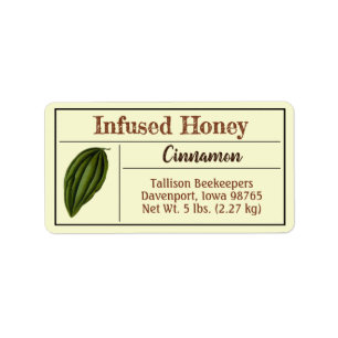 Cinnamon Spice Infused Honey Jar Label