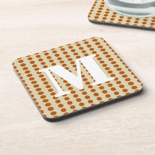 Cinnamon Spice Moods Dots with monogram Coaster