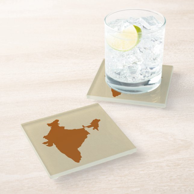 Cinnamon Spice Moods India Glass Coaster (Angled)