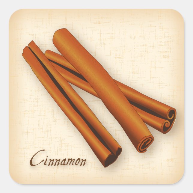 Cinnamon Spice Square Sticker (Front)
