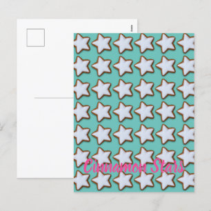 Cinnamon Star Cookies Pattern Christmas and Xmas Holiday Postcard