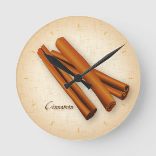 Cinnamon Sticks Spice Round Clock