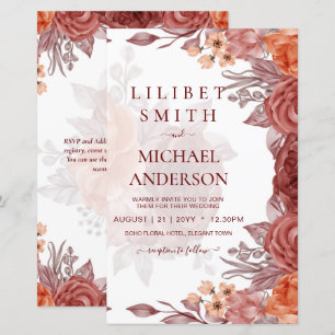 Cinnamon Terracotta FALL Floral Botanical WEDDING