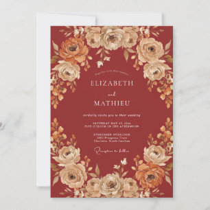 Cinnamon Warm Autumnal Wedding Invitation