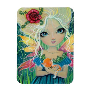 Cinnamon's Fairy Cat and Fairy Art Molly Harrison Magnet