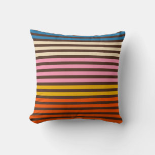 Cinq Stripe Retro Modern Striped Pattern Cushion