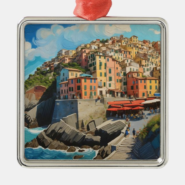 Cinque Terre Art  Metal Ornament (Front)