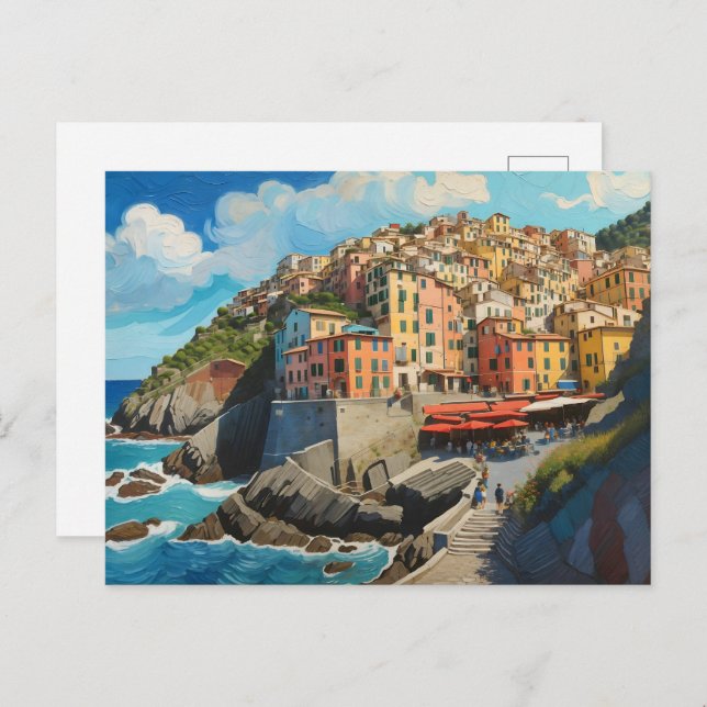 Cinque Terre Art  Postcard (Front/Back)