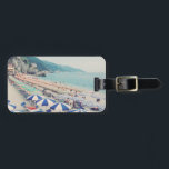 Cinque Terre Italy Fun Beach Scenic Travel Photo Luggage Tag<br><div class="desc">A beautiful landscape view of the gorgeous beach,  blue ocean,  and mountains in Monterosso al Mare,  Cinque Terre,  Italy showing families enjoying a fun sunny day at sea. Travel and beach photography.</div>