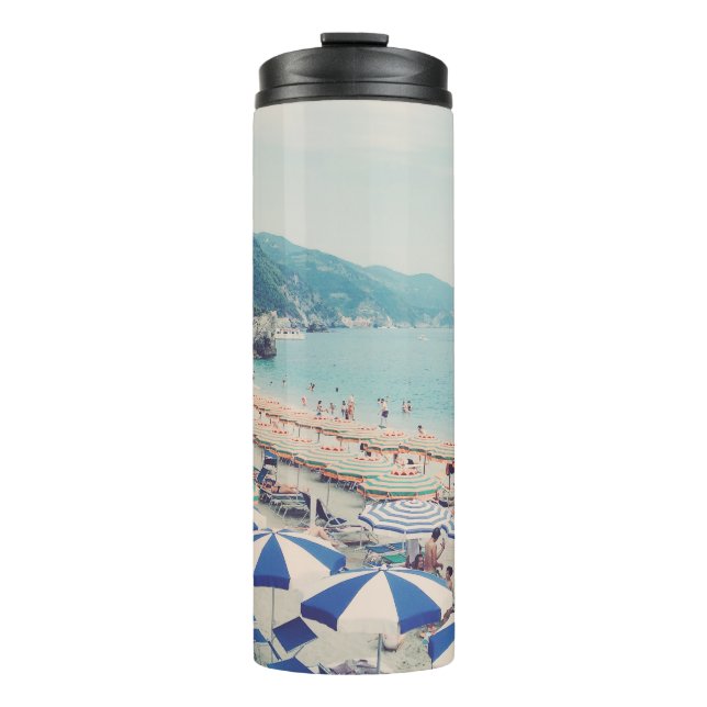 Cinque Terre Italy Fun Beach Scenic Travel Photo Thermal Tumbler (Front)