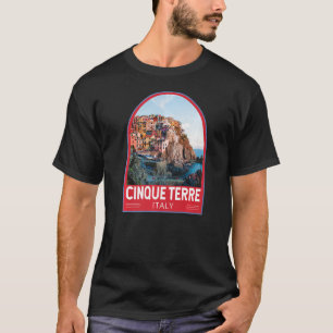 Cinque Terre Italy Retro Emblem Vintage T-Shirt