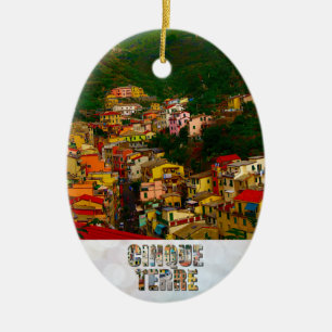Cinque Terre Italy Riomaggiore Photo Ceramic Ornament