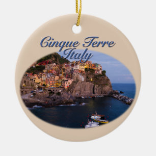 Cinque Terre, Italy: Romantic Evening Ceramic Ornament