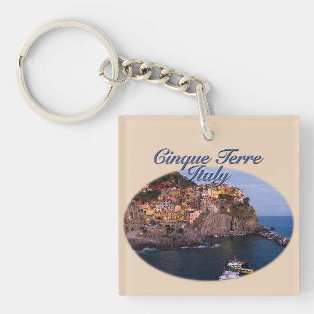 Cinque Terre, Italy: Romantic Evening Key Ring (Front)
