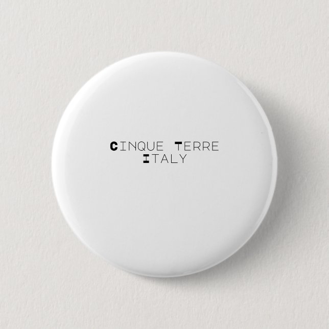 Cinque Terre Italy Simple Typography 6 Cm Round Badge (Front)