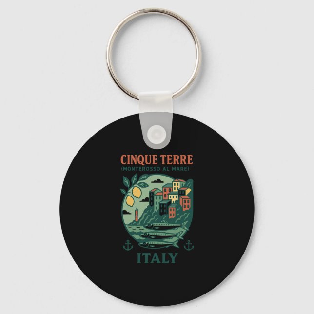 Cinque Terre Italy Souvenir Monterosso Al Mare Tra Key Ring (Front)