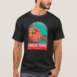Cinque Terre Italy Travel Art Vintage T-Shirt<br><div class="desc">Cinque Terre retro travel art design. Cinque Terre is a string of centuries-old seaside villages on the rugged Italian Riviera coastline.</div>