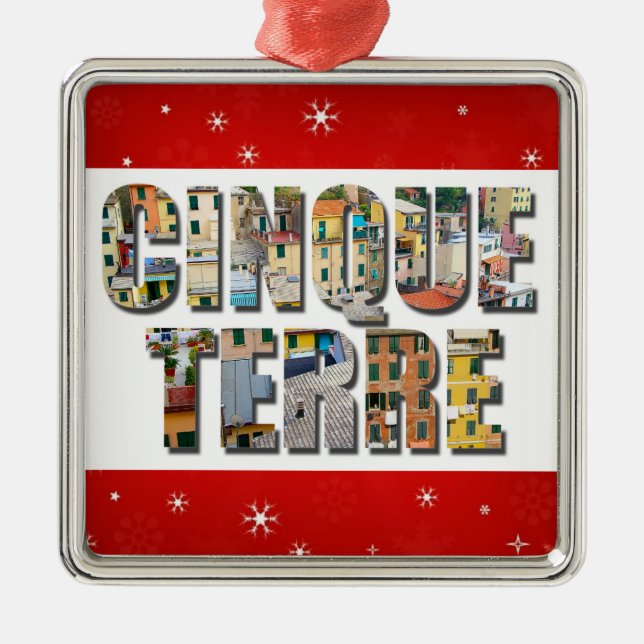Cinque Terre Italy Travel Photos Metal Ornament (Front)