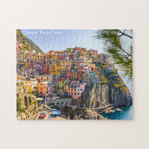 Cinque Terre,  Italy Travel Tourism Custom Text Jigsaw Puzzle