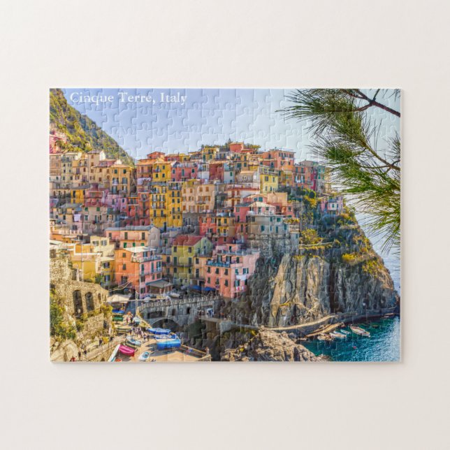 Cinque Terre,  Italy Travel Tourism Custom Text Jigsaw Puzzle (Horizontal)