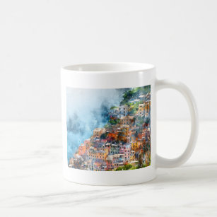 Cinque Terre Italy Watercolor Coffee Mug