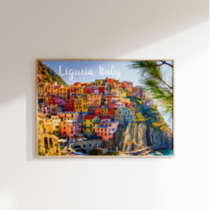 Cinque Terre Liguria Italy Colourful Homes Paintin Poster