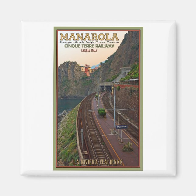 Cinque Terre Railway - Manarola Magnet (Front)
