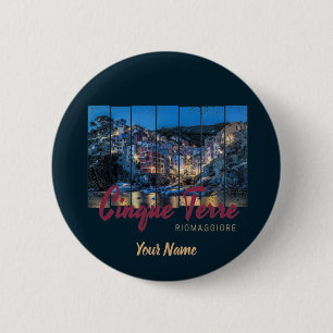 Cinque Terre Riomaggiore Italian Vintage Souvenir 6 Cm Round Badge