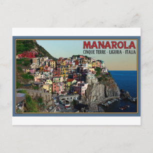 Cinque Terre - The Town of Manarola Postcard