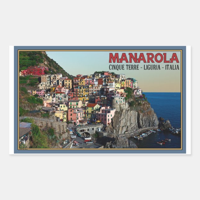 Cinque Terre - The Town of Manarola Rectangular Sticker (Front)
