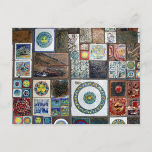 cinque terre tiles postcard