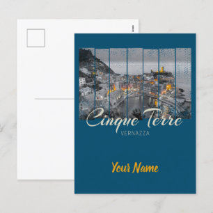 Cinque Terre Vernazza Italy vintage Souvenir Holiday Postcard