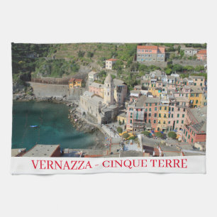 Cinque Terre Vernazza view tea towel