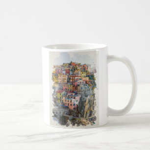 Cinque Terre Watercolor Art Coffee Mug
