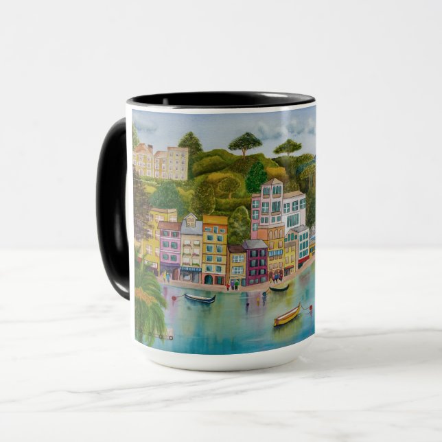 Cinque Terre Watercolor Custom photo mug - 15 oz (Front Left)