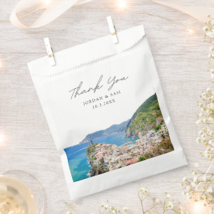 Cinque Terre Wedding Personalised Italy Photo Favour Bag
