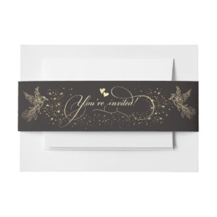 Cintas para invitaciones con palomas invitation belly band