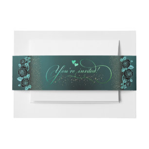 Cintas para invitaciones con rosas invitation belly band