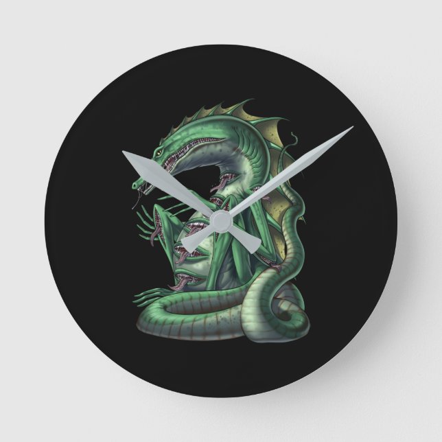 CipactliAztec Mythology Creature Cipactli Round Clock (Front)