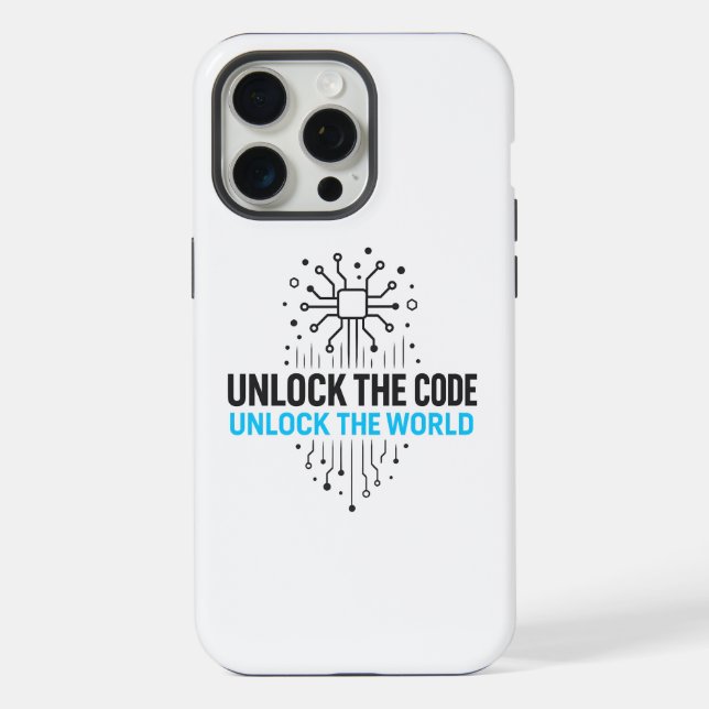 Cipher Revolution: Abstract Digital World Access  iPhone Case (Back)