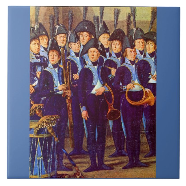 circa 1800 European military musicians Ceramic Tile (Front)