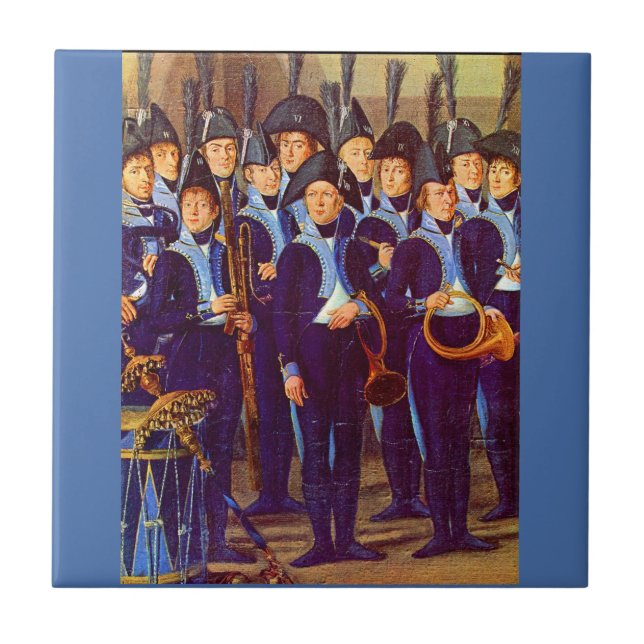 circa 1800 European military musicians Ceramic Tile (Front)