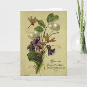 Circa 1881: Snowberries and violets Holiday Card