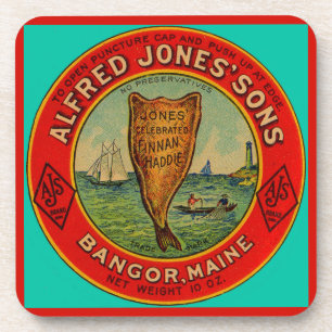 circa 1900 Alfred Jones Sons Finnan Haddie label Coaster