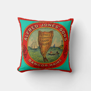 circa 1900 Alfred Jones Sons Finnan Haddie label Cushion